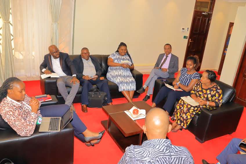 ACEECA delegation and Taita Taveta County officials follow proceedings during a meeting with H.E. the Governor on April 30, 2025, at the Governor's Boardroom in Mwatate.